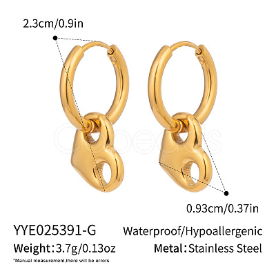 Stainless Steel Heart Hoop Earrings YC0014-1-1