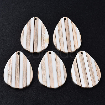 Stripe Resin & Wood Pendants RESI-N025-015A-B01-1