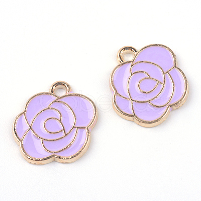 Light Gold Alloy Enamel Pendants ENAM-Q032-06C-1