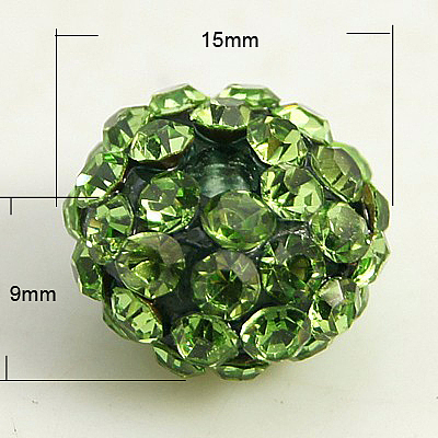 Resin Rhinestone Beads RB-G051-15x9mm-A07-1