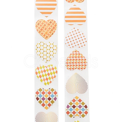 500 Paste Paper Self-Adhesive Heart Stickers AJEW-S085-02D-1