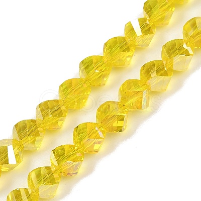 Electroplate Transparent Glass Beads Strands EGLA-B011-02A-AB02-1