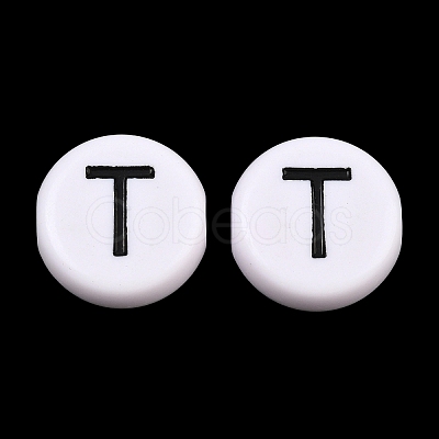 Opaque White Acrylic European Beads AC-CBA3BDD-01T-1
