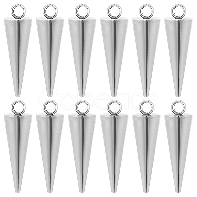 12Pcs 304 Stainless Steel Pendants STAS-LP0001-35-1