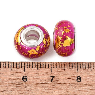 Opaque Resin Rondelle European Beads RESI-Z046-01F-1