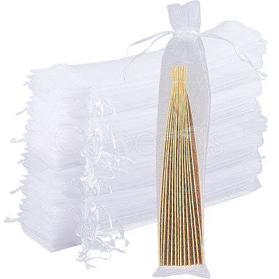 100Pcs Rectangle Mesh Polyester Gift Bags ABAG-GF0001-33-1