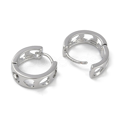 Hollow Heart Brass Hoop Earrings EJEW-L292-014P-1