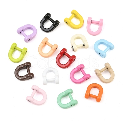 Spray Paint Alloy Detachable Horseshoe D-Ring AL-CBA9266-03-1