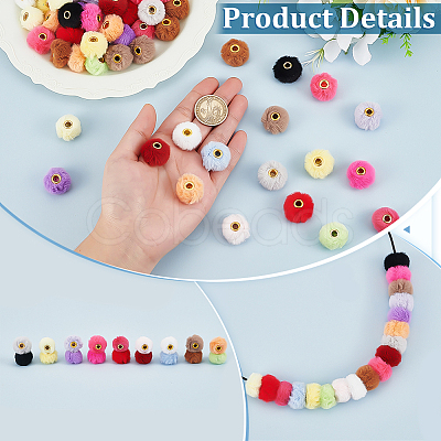 72Pcs 18 Colors Imitation Mink Fur European Beads FIND-FG0004-37A-1