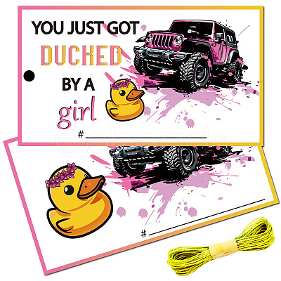 100Pcs Duck Theme Paper Luggage Tag AJEW-CN0003-40C-1