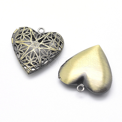 Brass Diffuser Locket Pendants X-KK-F717-25AB-NR-1