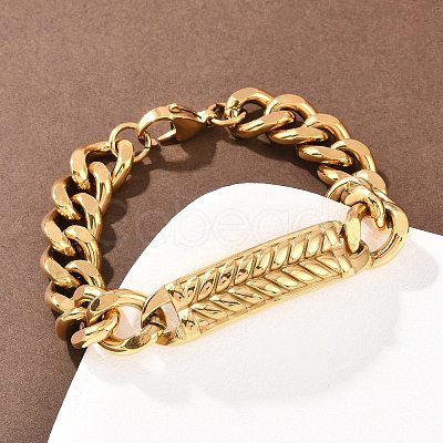 Cuban Link Chain Bracelets Hand Polished LS-BJEW-D379-06G-1