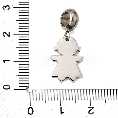 304 Stainless Steel European Dangle Charms STAS-O097-03B-1