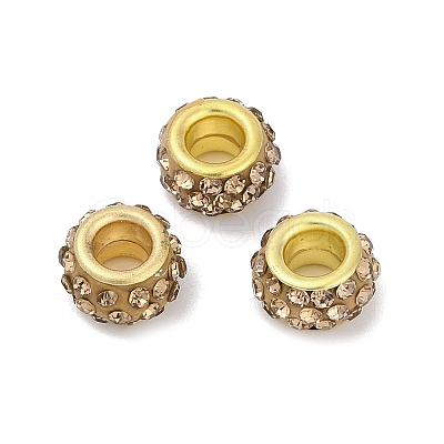 Alloy Rhinestone Clay Pave Beads ALRI-D300-04G-07-1