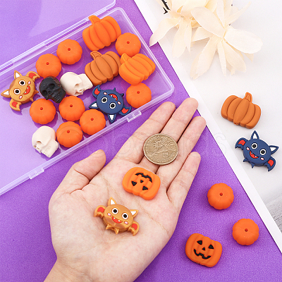 CHGCRAFT 8 Style Halloween Theme Food Grade Eco-Friendly Silicone Beads SIL-CA0001-68-1