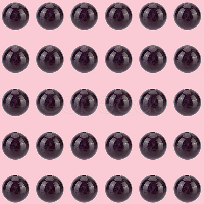120Pcs Natural Amethyst Round Beads G-PA0001-16B-1