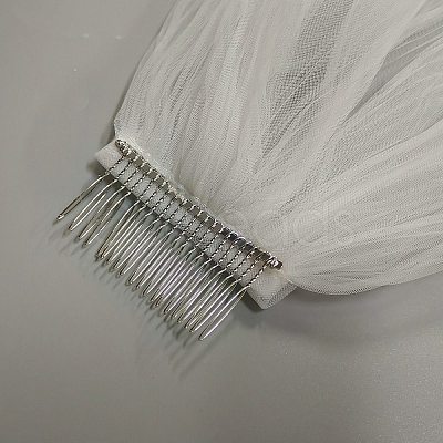 Polyester Bridal Mesh Veil AJEW-WH20073-032F-1