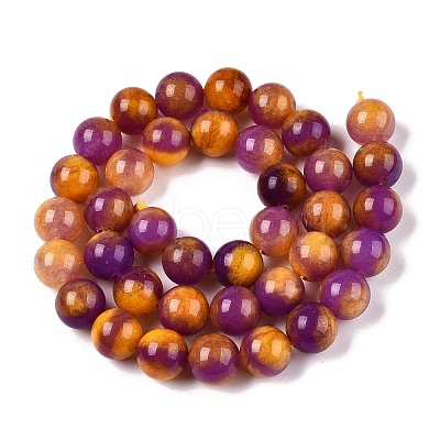 Dyed Natural White Jade Beads Strands G-T138-10mm-210-22-1