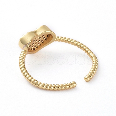 Adjustable Brass Cuff Finger Rings X-RJEW-G096-23G-1