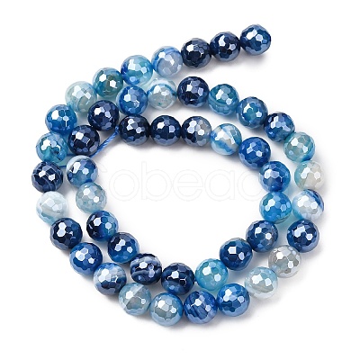 Natural Banded Agate Beads Strands G-B191-A02-8mm-1