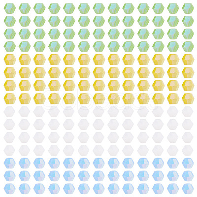 4 Strands 4 Colors AB Color Plated Opaque Glass Beads Strands GLAA-TADJ0001-20C-1