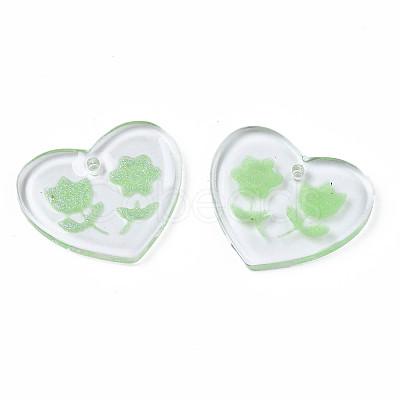 Transparent Resin Pendants RESI-N030-001A-1