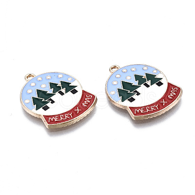 Eco-Friendly Alloy Enamel Pendants X-ENAM-Q437-065-NR-1