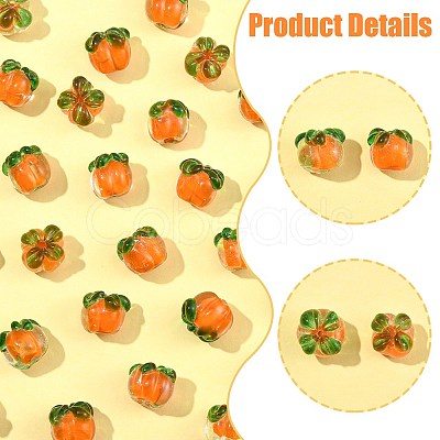 36Pcs Autumn Theme Handmade Lampwork Beads LAMP-FS0001-70-1
