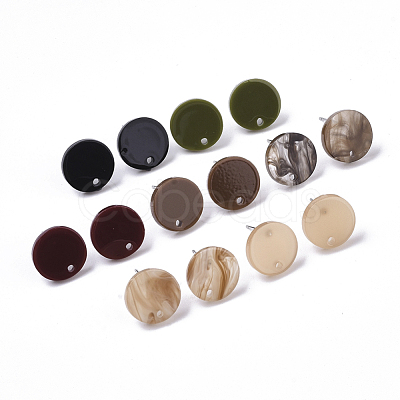 Cellulose Acetate(Resin) Stud Earring Findings KY-R022-018-1