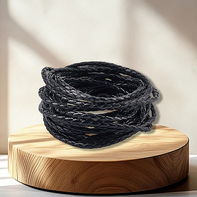 5M Braided Round PU Leather Jewelry Cord OCOR-GF0004-96A-01-1