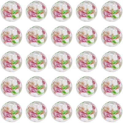 60Pcs Handmade Glod Sand Lampwork Beads LAMP-PA0001-57-1