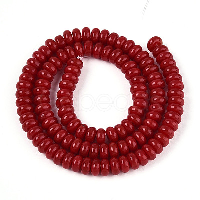 Opaque Solid Color Glass Beads Strands GLAA-ZX008-6mm-18O-1