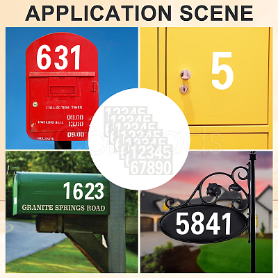 Number 0~9 PET Self-Adhesive Reflective Mailbox Stickers DIY-WH20010-26A-01-1