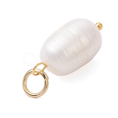 Natural Cultured Freshwater Pearl Rice Pendants PALLOY-JF04200-02-1