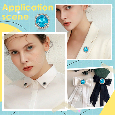 10Pcs Alloy Glass Rhinestone Brooches AJEW-PH01689-1