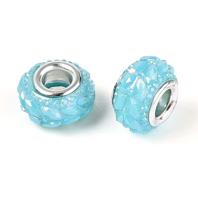Opaque Resin European Beads RESI-T057-29E-1
