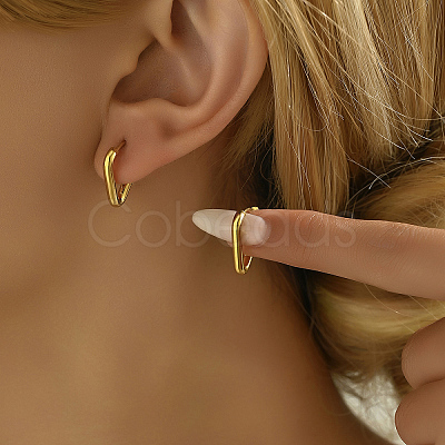 Classic Minimalist Elegant 201 Stainless Steel Hoop Earrings LS-BI8954-1-1