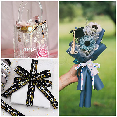 4 Styles Graduation Pattern Polyester Ribbon OCOR-TA0003-31-1