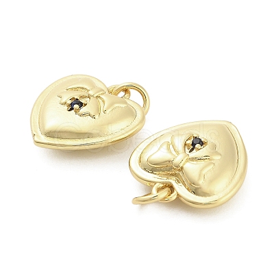 Brass Micro Pave Cubic Zirconia Pendants KK-H527-02A-G-1