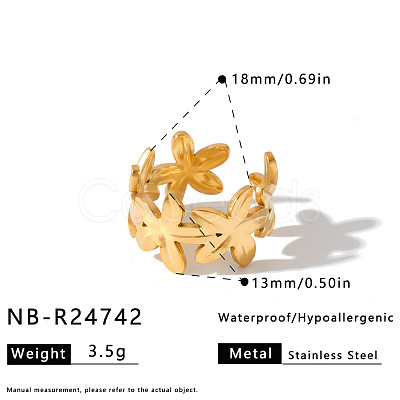 304 Stainless Steel Cuff Open Rings for Women WG51A71-05-1