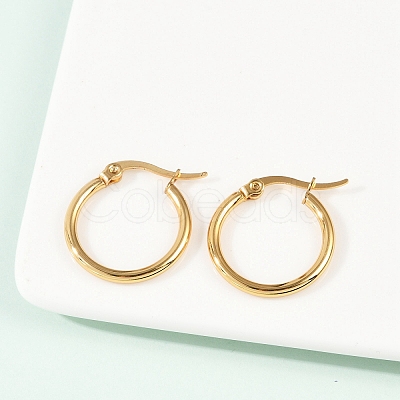 PVD Vacuum Plating 201 Stainless Steel Hoop Earrings with 304 Stainless Steel Pins for Women EJEW-D279-12G-05-1
