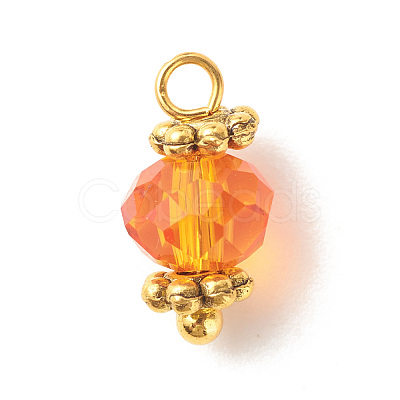 Electroplate Glass Beads Pendant PALLOY-JF01344-1