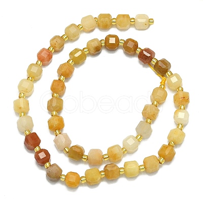 Natural Golden Silk Jade  Beads Strands G-I376-D55-01-1