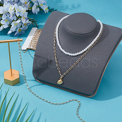 Stainless Steel Enamel Curb Chains CHS-WH0009-07G-01-1