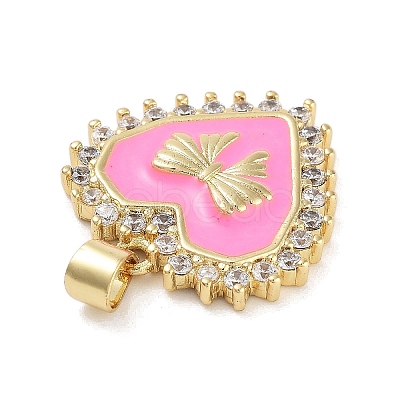 Rack Plating Brass Micro Pave Cubic Zirconia Pendants KK-Z064-05G-1