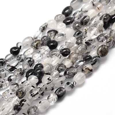 Natural Rutilated Quartz Nuggets Beads Strands G-J335-20-1