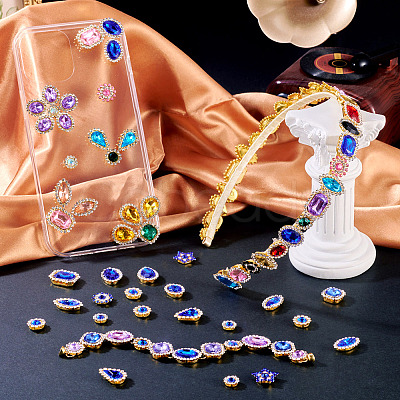 100Pcs Teardrop/Heart/Star Sew on Rhinestones GACR-TA0001-07D-1
