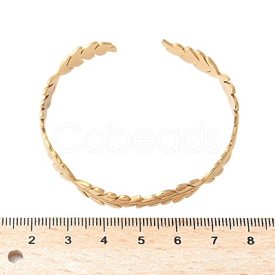 304 Stainless Steel Cuff Bangles for Women BJEW-U032-10G-1