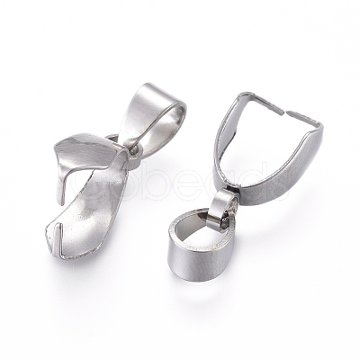 Tarnish Resistant 201 Stainless Steel Pendant Pinch Bails X-STAS-E437-28P-1