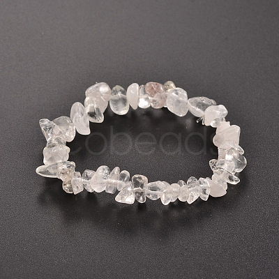 Chips Natural Quartz Crystal Beaded Stretch Bracelets BJEW-JB01826-05-1